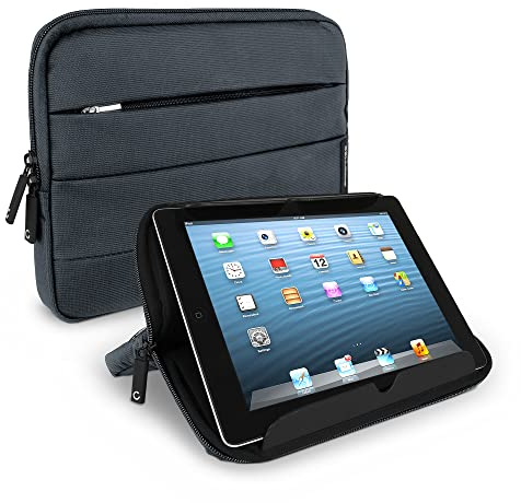 CELLONIC Funda Impermeable para eBooks y Tablets de 10.1 Pulgadas Nylon Gris Universal - Funda Protectora con función de Soporte 2 en 1 con Forro Acolchado | Bolsa de Nylon para Tablet