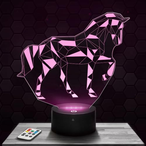 Lampephoto.fr Nachttischlampe - Touch-Nachtlicht Geometrisches Pferd 3D-LED-Lampe Illusion, Geschenkidee Weihnachten Geburtstag Junge und Mädchen Nachttischlampe Kinder- oder Erwachsenenzimmer TOP