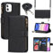 Cavor Crossbody iPhone 11 Case With Card Holder With Strap,Flip Leather Wallet Case,[9 Card Holder] Zipper Detachable Lanyard Phone Case Cover for Women for iPhone 11 - Black