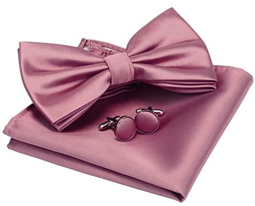 GUSLESON 8 cm klassische Herren-Krawatte, einfarbig, in mehreren Farben, Dusty Rose, L