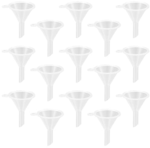 22 Pcs Small Funnels Set, Plastic Mini Travel Clear Funnels for Bottle Filing Essential Oil, Perfume, Lab Bottles, Science Laboratory Chemicals, Spices, Arts & Crafts