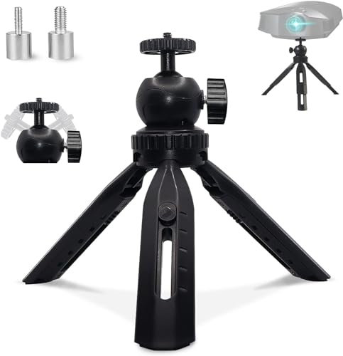 Mini Projector Stand, Tripod Mount Compatible With DR.J, DBPOWER, Anker, PVO, Artlii, LoongSon, AuKing, ClokoWe, VOPLLS and Most Projectors (Black, Upgraded)