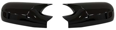 OMAC Spiegelkappen Spiegelabdeckung kompatibel mit Renault Megane 2004-2010 ABS Schwarz Glanz