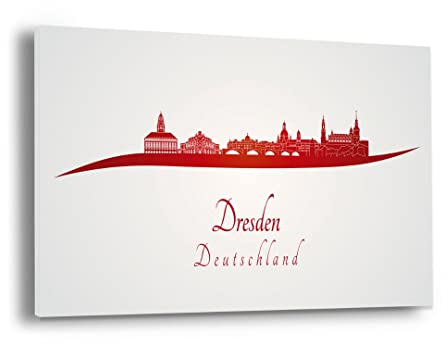 Hustling Sharks® Wandbild Stadtmotiv als XXL Wandbild Dresden - Querformat, Stadt Bilder, Wandbild Stadt, Bild Dresden, Dresden Bild, Dresden Skyline Bild, Wanddeko XXL, Deko (60x40cm)