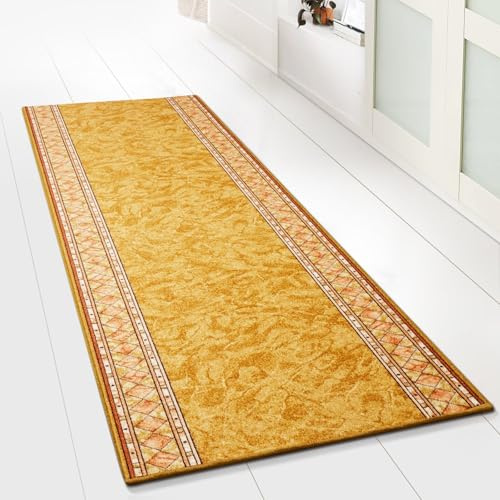 Floordirekt Teppich Läufer für Küche, Flur & Wohnraum - Teppichläufer 67 cm breite Meterware - Flurteppich - Küchenläufer - Wohnzimmer (67 x 200 cm, Rügen Beige)