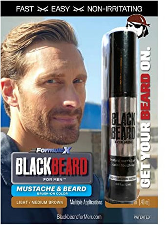 Blackbeard for Men Herren Color Mascara Bart Schnurrbart HELL/MITTELBRAUN