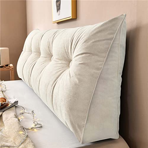 Yanman Großes Keilkissen, Kopfteil, dreieckige Auflage, Lesekissen, Lendenwirbelstützkissen, Taille, Rückenlehne, weiches Sofa, Tagesbett, Positionierungsrolle, 60 x 50 x 20 cm