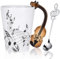 Johiux 13.5 oz Musical Notes Design Guitar Violin Coffee Mugs,Drink Tea Milk Coffee Mug,Music Gifts for Friend,Men,Women,Music Teacher, Creative Gifts for Birthdays,Christmas,Valentine's Day (Violin)