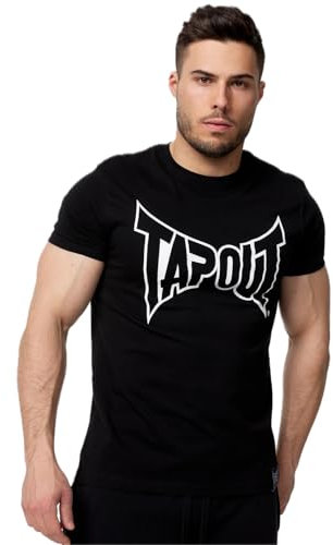 Tapout Herren T-Shirt Lifestyle Basic Tee Normale Passform, Black/White, XXL