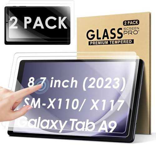 KATUMO Screen Protector For Samsung Galaxy Tab A9 8.7-inch 2023 (SM-X110/ SM-X115/ SM-X117) HD Clear Scratch Resistant Tempered Glass Film 2 Pack