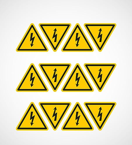 12 Aufkleber, elektrisch, zugelassen für Elektrorahmen, Vinyl, Polymer, laminiert, kratzfest, Regen, Sonne, innen und außen, blasenfrei (7,5 x 6,6 cm)