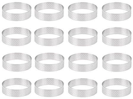 Puooifrty Lot de 16 moules à tartelettes en acier inoxydable 8 cm