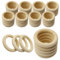 48 Stück Holzringe zum Basteln 5CM Gardinenringe Holz Makramee Ringe Holzringe Natürliche Holz Ringe Unvollendete Hölzern Holzringe für DIY Schmuck Armband Makramee Anhänger Hängende Dekoration Ringe