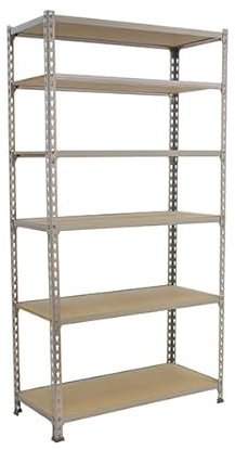 PROREGAL Schwerlastregal Giant MULI | HxBxT 250x100x30cm | 6 Fachböden | Fachlast 150kg | Verzinkt | Lagerregal Kellerregal Werkstattregal Metallregal Fachbodenregal Steckregal
