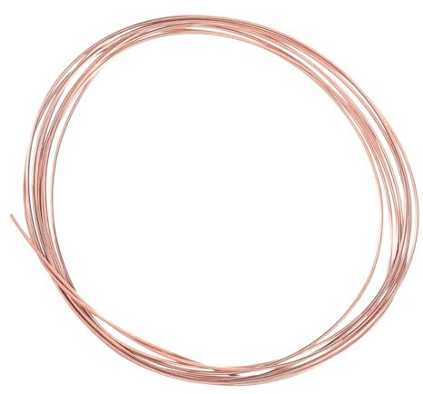 CIMAXIC Alambre de Cobre sin Revestimiento para Hacer Cuentas de 2 Mm a 5 M de Longitud Alambre de Cobre Blando para Soldar Bricolaje