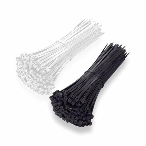 Cable Ties 300mm Self Locking Reusable Twist Zip Ties Garden Climbing Plants Support Cable Ties Clear Sandwich Bag Ties for Garden Home Kitchen Office Mini White Cable Ties Assorted Color (50pc)