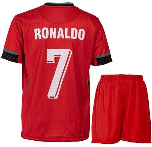 Hawkara #7 Heim Rot Kinder Trikot mit Kurz, Fußball Trikot Set Neue Season Ausgabe Jugendgrößen (Rot,140)