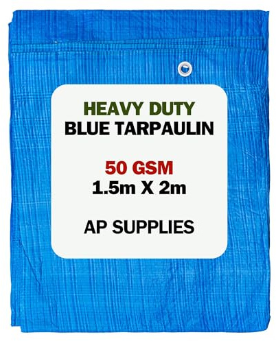 AP Supplies Lightweight Blue Tarpaulin 50gsm, 1.5m x 2m
