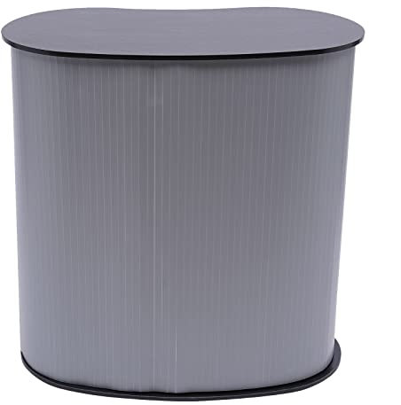 Susoso 40 * 90 * 90cm Empfangstheke, Rezeption Verkaufstheke Lamellentheke Abnehmbar Messetheke mit Staufach Schwarz