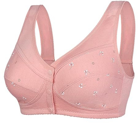 Generico Reggiseno Fascia Imbottito Reggiseno in Silicone Reggiseno da Donna con Chiusura Frontale, Copertura Totale, Reggiseno Sportivo di, Corsetto con Reggiseno Fascia Imbottito (Pink, L)