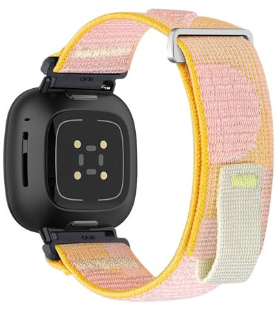 Nylon Armbänder für Fitbit Versa 4/Versa 3/Sense/Sense 2 Armband, Weich Elastisch Stoff Verstellbare für Damen Herren Sport Ersatzarmband mit Fitbit Versa 4/3/Sense/Sense 2 Uhrenarmband (2,M)