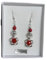 Anhur Pendientes Colgantes Flor Caracola Con Piedras Naturales Ágatas Colores Azul Cielo Verde Lila Morado Verde Naranja Rosa Azulón en Zamak Color Plata Pendientes Largos A Presión (Rojo)