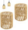 RYAN Lampara Techo Ratan 2 Piezas Pantalla Lampara Ratán Boho Decoración del Hogar para Lámpara de Mesa Lámparas Colgantes Lámpara de Techo para Comedor Salón