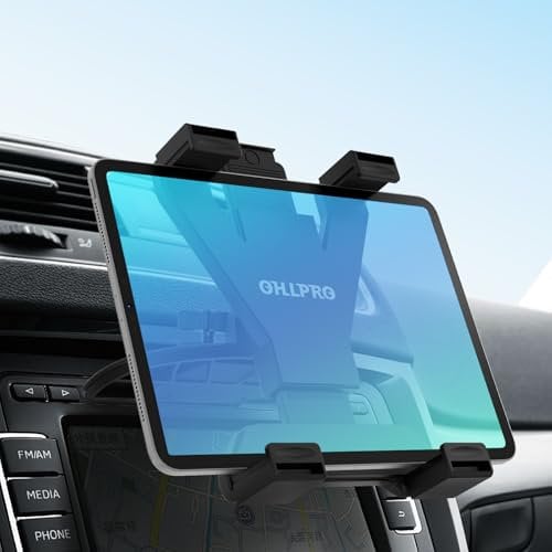 OHLPRO CD Slot Tablet Holder for Car, Universal 7-11 iPad Mount, Adjustable CD Player Tablet Mount for iPad Mini, Air, Pro 11, Galaxy Tab, Car Tablet Holder for Navigation & Entertainment