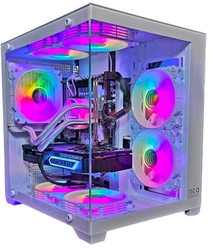 Gaming PC White | Intel i9 5GHz | RTX 5070 | 64GB RAM 2TB SSD | RGB Lüfter mit Controller | Wasserkühlung | Windows 11 | WLAN 5
