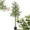 TecTake® Olivo Artificial Grande con Tronco de Árbol, Hojas y Olivas Realistas, Planta Artificial Grande para Decoracion Salon, Plantas Artificiales Grandes, Plantas Decorativas - 180 cm de Alto