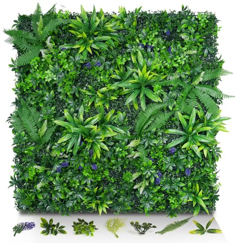 Lot de 6 panneaux muraux de gazon artificiel, 50,8 x 50,8 cm, décoration murale verte pour extérieur, intérieur, terrasse, jardin, cour