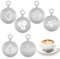 6 Stück Kaffee Schablonen Aus Edelstahl, Kaffeeschablonen, Kaffee Zeichnung Cappuccino Schablone, für Barista, Cappuccino, Kunst, Vorlagen, Girlanden, Kuchendekorationswerkzeug