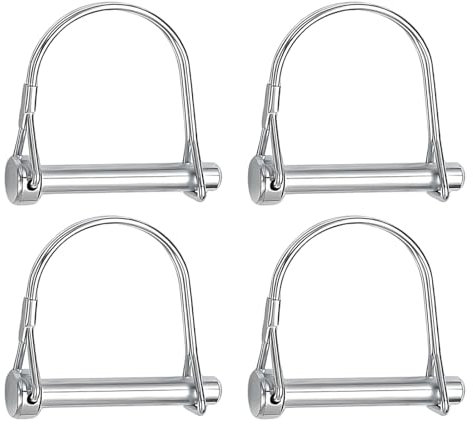 SMLOPLOM Perni pieghevoli per tubi, 4 pezzi, M8 x 70 mm, plinta, in acciaio al carbonio, bulloni di sicurezza per rimorchio, argento