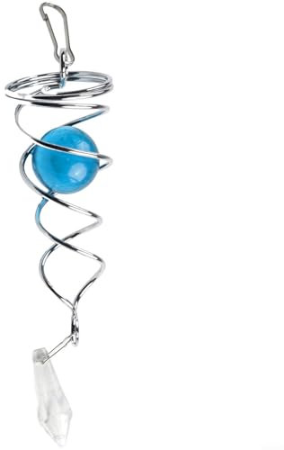 Hanging Decor Wind Chimes For Garden, Metal Rotating Ball Winds Chime Spiral Wind Spinners Garden Patio Backyard Porch (lake blue)