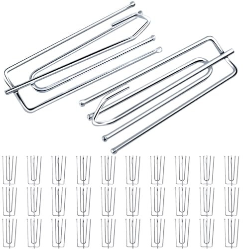 Caianwin 30 Stück Vorhanghaken Metall Gardinen Haken 4 Zinken Pinch Vorhang Falte Haken für Gardinen und Vorhangringe