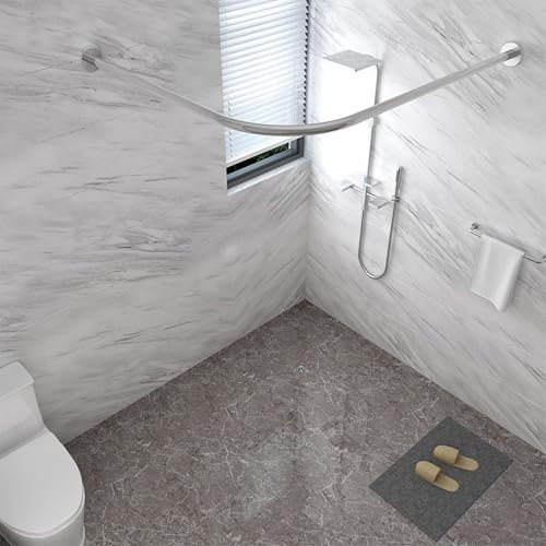 Peakjune Barra De Cortina Ducha Esquina En Forma L,Barra Cortina BañO Curva Ajustable,Barra De Cortina De Ducha Tipo L,Barra Cortina Ducha Esquina,Barra Cortina BañO,Ajustable,para BañO