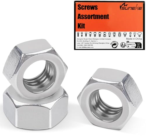 Suneke 7/16-20 UNF Hex Nuts, 304 Stainless Steel Thin Nuts 30 PCS Silver Anti-Corrosion Fasteners for Machinery & Furniture