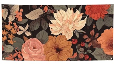 Bannière de bienvenue pour photographie - Belle bannière florale d'automne - Accessoires photo pour clôture, anniversaire, jardin, fête, cadeaux - Décoration murale - 119 x 61 cm