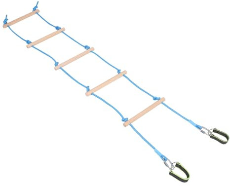 HANABASS Scala Di Corda Per Ragazzo Ragazza in Legno Gradini Scala Da Arrampicata Per Esterni Appendiabiti Per Casa Sull Albero Giochi Da Giardino