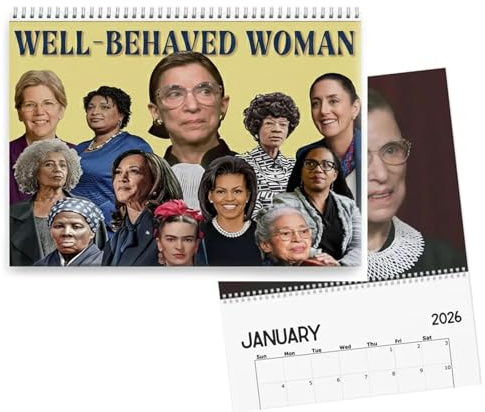 Feministischer Wandkalender 2026 – Well-Behaved Women Empowerment-Kalender, 27,9 x 21,6 cm, inspirierendes Geschenk für Frauen, Heim- und Bürodekoration