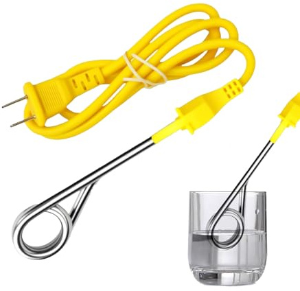 220V 600W Boiling Water Heating Tube, Mini Immersion Heater Portable Water Heater Electric Heating Stick for Hot Coffee Tea Cocoa Milk Hot Chocolate Resists Rust and High Temperatur for Camping Travel