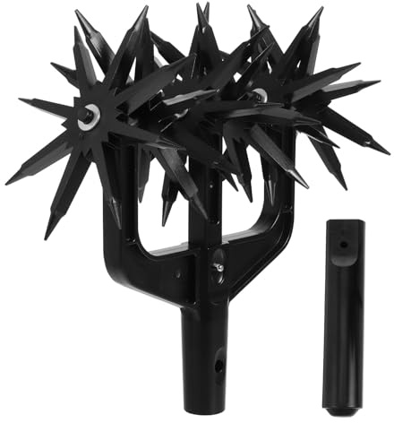 Lurrose Kit de Cultivateur Rotatif Manuel Léger Pointes en Acier, Outil de Jardinage pour Ameublissement du Sol, Aération et Travail du Sol en Pelouse et Jardin, pour Motoculteur