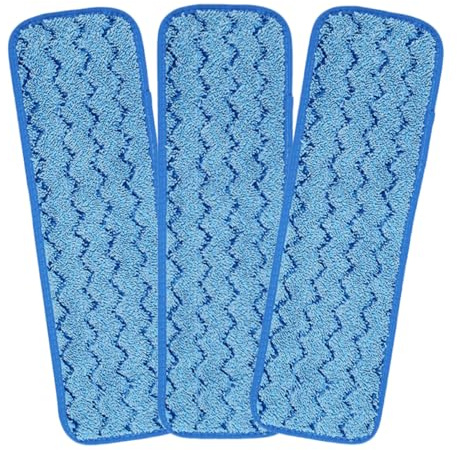 Ipetboom Lot de 3 Recharges de Lingettes de Nettoyage en Microfibre Bleu, Accessoire de Balai Remplaçable Nettoyage des Sols
