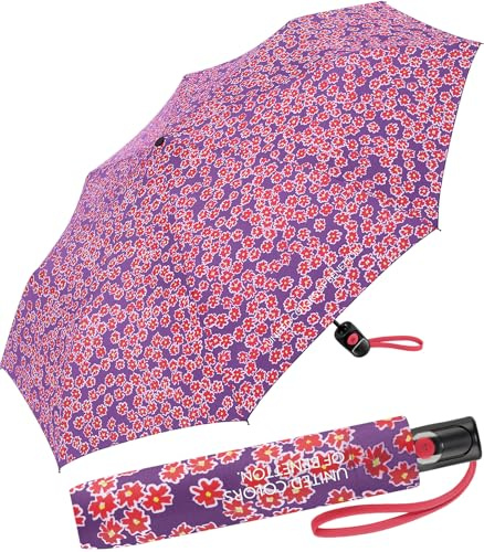 Benetton Taschenschirm Mini Automatik Wild Blooms - pink