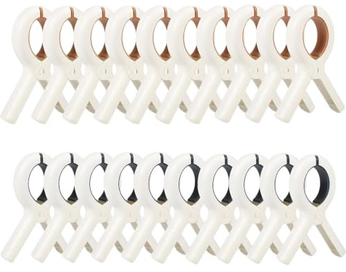 20PCS Towel Pegs for Sun Lounger, Beach Towel Clips for Sun Loungers, Secure Towels on Sun Loungers at Beach and Pool, Hanging Wet Swimwear to Dry, Brown and Blue Color Set