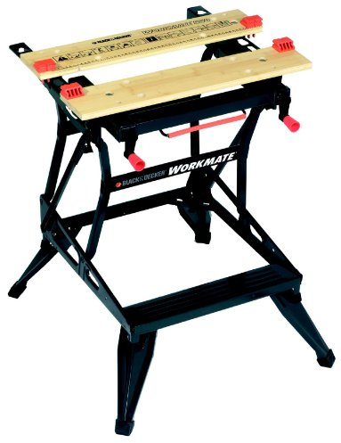 Black+Decker flexible Werkbank (mit großer Arbeitsfläche, Höhenverstellbar und einfach handzuhaben, Bis 160 kg belastbar, Maße (Arbeitsfläche): 250 x 610 mm) WM550