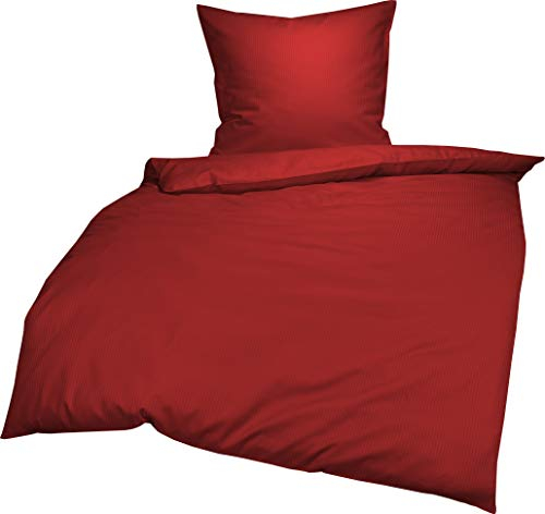 Lorena Mako-Satin Bettwäsche Venedig Burgund 1 Bettbezug 135 x 200 cm + 1 Kissenbezug 80 x 80 cm