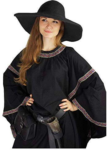 Leonardo Carbone Mittelalter Hut - Unisex Großer Hut schwarz