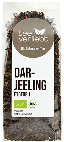 teeverliebt - Bio Darjeeling Second Flush 100g I loser Bio Darjeeling-Tee FTGFOP1 aus Indien I leichter Bio Schwarztee mit vollmundigem Aroma I Schwarzer Tee Bio lose 100 g