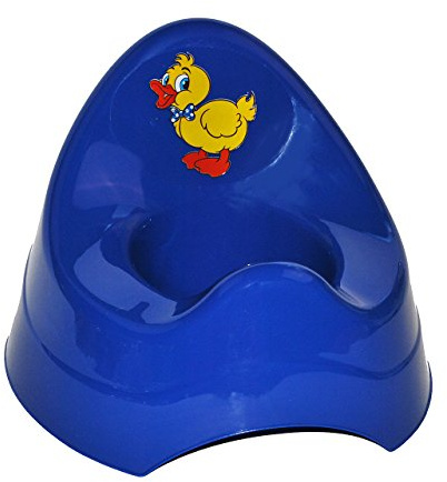 alles-meine.de GmbH Töpfchen/Nachttopf - groß - mit großer Lehne + Spritzschutz - blau Ente - Babytöpfchen/Kindertopf/Lerntöpfchen - Toilettentrainer Klositz WC Sitz Toilet..